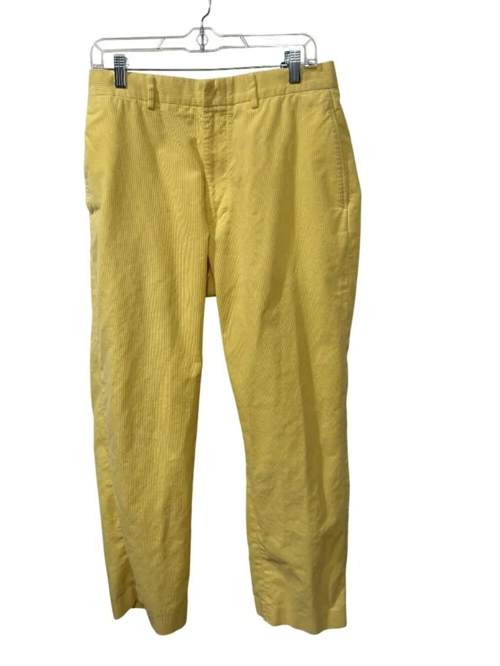 Polo Ralph Lauren Yellow Cotton Mens Pants Size 33x30 Flat Front Classic Fit Mad